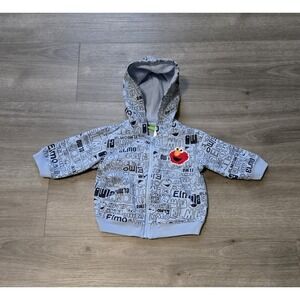 Sesame Street Elmo Hoodie Jacket 12M All over‎ Print Full Zip AOP